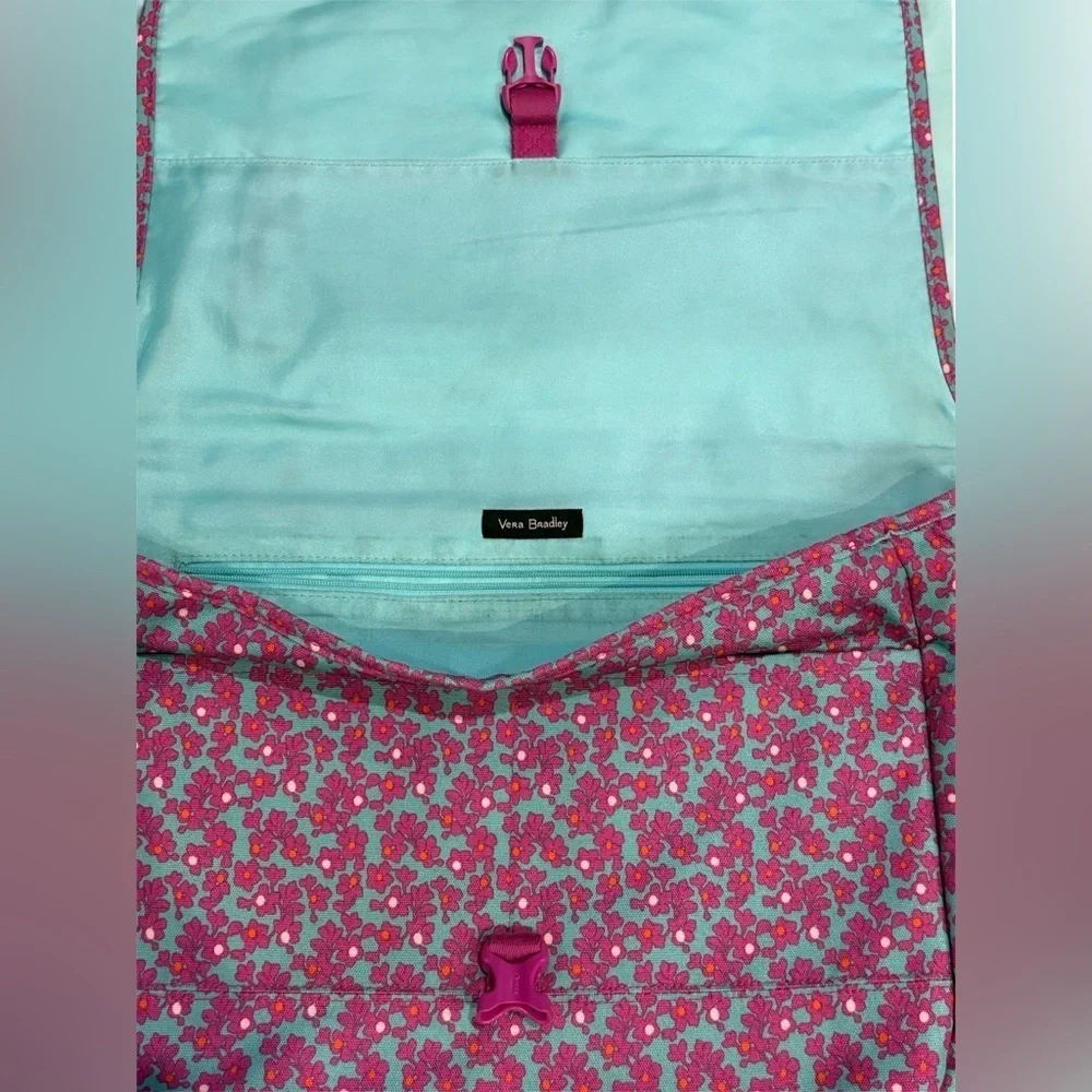 Vera Bradley  Falling Flowers MESSENGER School Travel Crossbody Bag 13x11x4 EUC